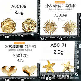 异形仿宝石金属扣 不规则树脂镶金扣 服装大衣手缝扣配饰批发
