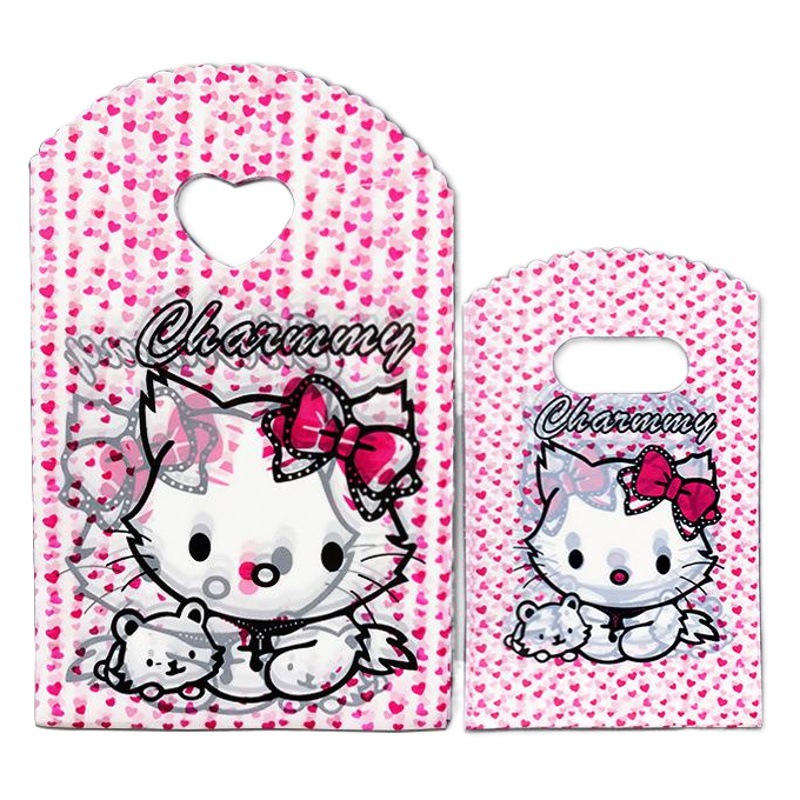 Bolsa de tamaño pequeño bolsa de plástico de dibujos animados lindo bolsa de regalo pequeña bolsa de joyería mini bolsa al por mayor artística fresca