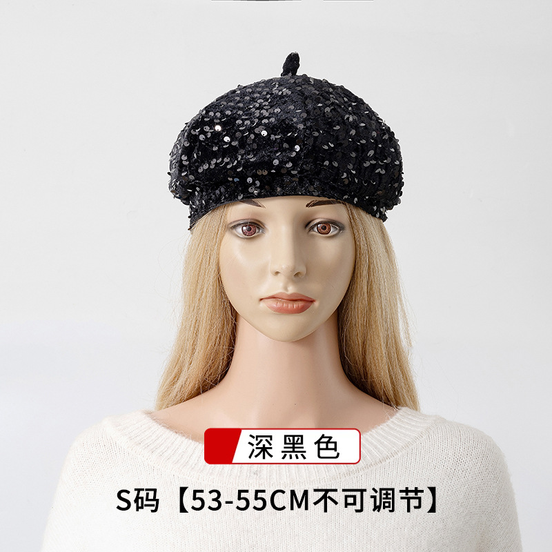 검정색 [작은 머리 둘레에 적합한 53-55CM]
