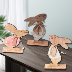 Spring Nordic ins home decoration ornaments creative Easter bunny wooden ornaments desktop decorations