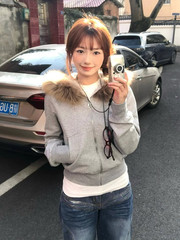 美式复古连帽卫衣开衫女早秋可拆卸毛领外套修身显瘦慵懒风上衣潮