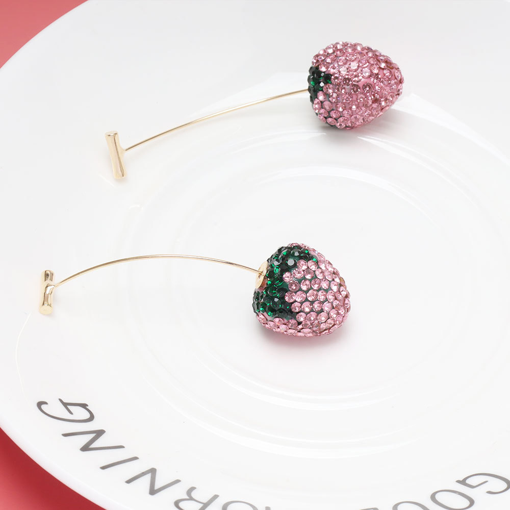 12g Weight Alloy Ear Needle Material Ear Studs Classification 1 Pair Quantity Holiday, Tea Party Occasion Zinc alloy Material Strawberry Pattern All Seasons Season Women's Gender Plating Design Sweet, Simple Style Style 1 Pair Sweet Simple Style Strawberry Plating Zinc Alloy Ear Studs 23