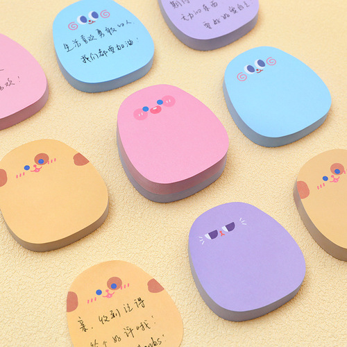 Expression sticky note cute cartoon colorful silly note pad student ins girl heart note N times sticker message paper