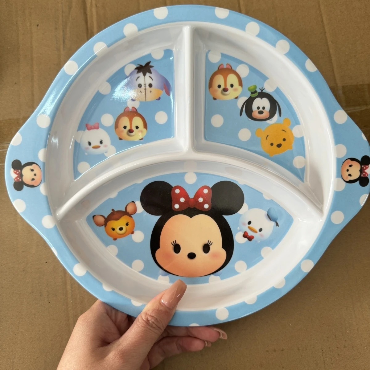 元のメーカーの卸売り膜の中で子供の段の食事の皿の円形の多格の子供の食器の3段の4段の食事の皿を貼ります。