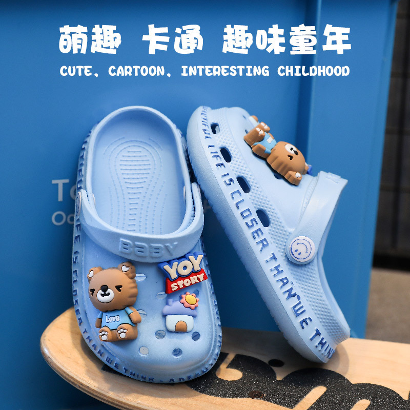 Children's new cartoon cute rabbit girls and boys, wholesale, open-toe slippers for outdoor wear