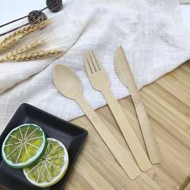 源头厂家定制批发环保餐具日本美国快餐用品竹餐具一次性竹刀叉勺