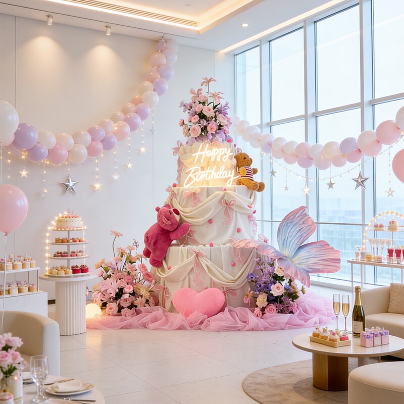 Birthday Atmosphere Props, Large Butterfly Cake Decorations, Photo-Taking Props, Indoor Pink Scene Setup Birthday Atmosphere Props, Large Butterfly Cake Decorations, Photo-Taking Props, Indoor Pink Scene Setup