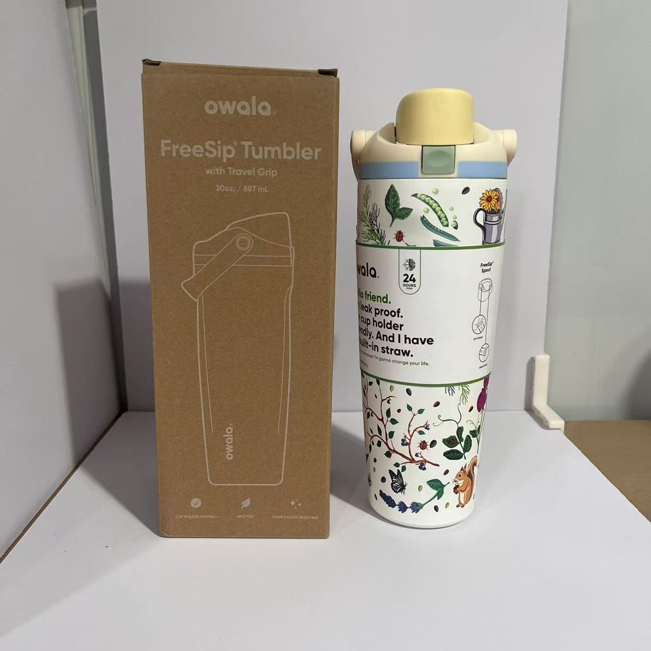 Nuevo termo Owala de Amazon, taza de agua de acero inoxidable 304 de gran capacidad, taza de agua deportiva al vacío para exteriores