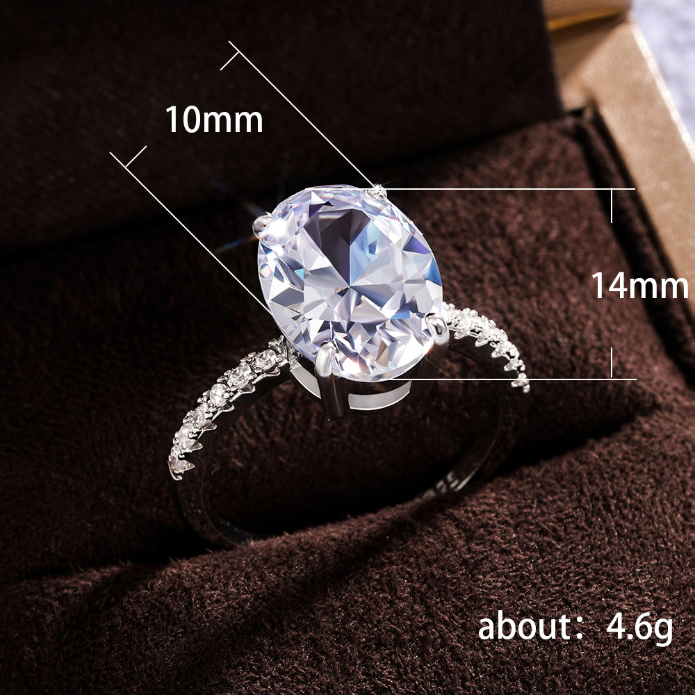 Classic Oversized Shining Zircon Ladies Ring Copper Engagement Ring_voghion.com