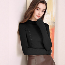 上海单农旗舰店/半高领套头修身针织衫女25秋冬新款显瘦内搭上衣