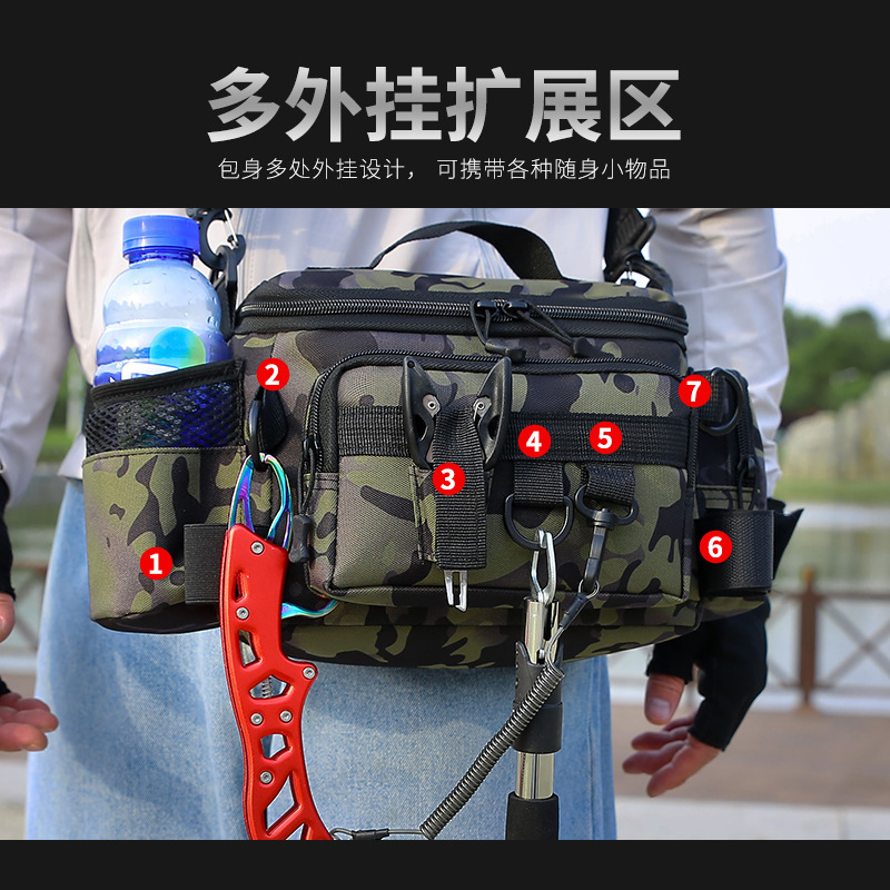 新しい Luya バッグ多機能釣りバッグポール迷彩屋外ショルダー斜め大容量 Luya ウエストバッグメーカー|undefined