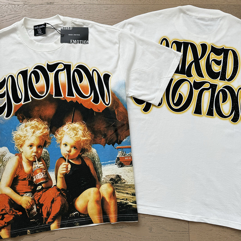 Tarjeta de marca de moda americana impresión de diamante caliente pareja de moda adolescente de verano chaqueta de manga corta camiseta