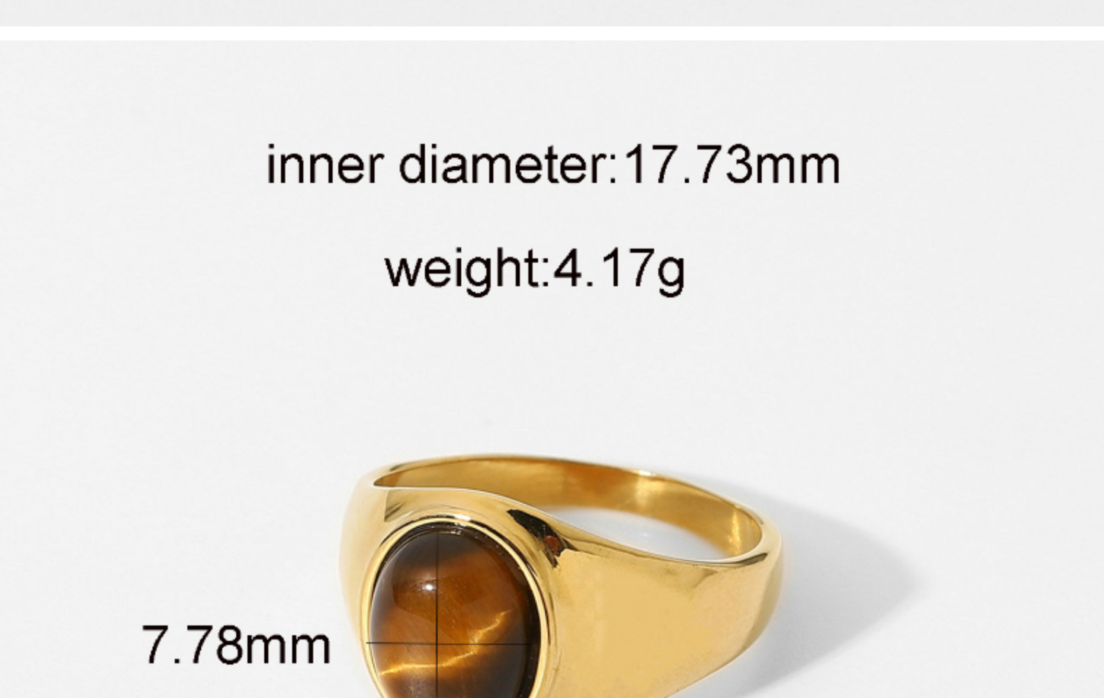 Fashion Stainless Steel Metal Oval Tiger Eye Stone Ring Wholesale display picture 2