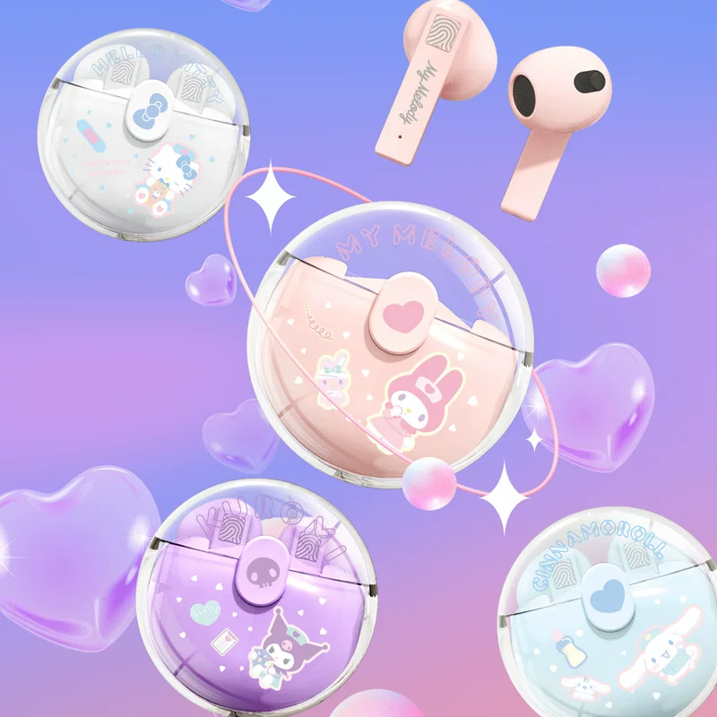 Ушки Санрио, cartoon наушники, трёхмерные затычки для ушей, bluetooth