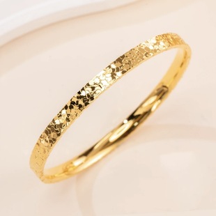 18K Gold Crushed Ice Ice Bracelet Au750 Color Gold Non-Removable Accessible Luxury Women's Small Price Jewelry Water Shell Jewelry Wholesale