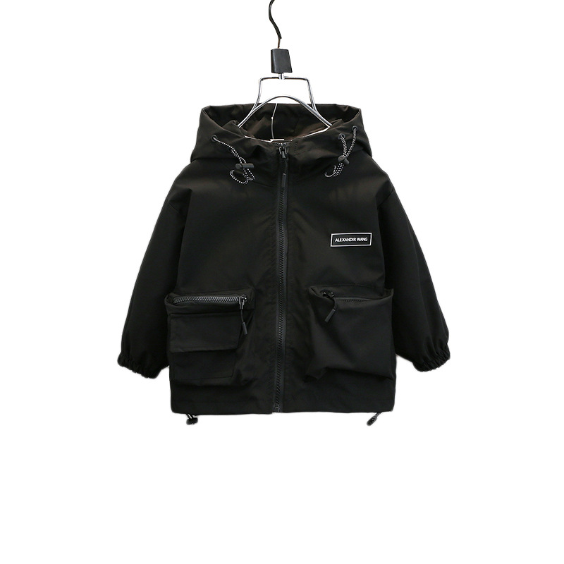 Windjacke mit großem Taschenetikett 2024 Frühlings- und Herbstsaison Neue koreanische Ausgabe Trendy Markenmantel für Kinder für Jungen_voghion.com