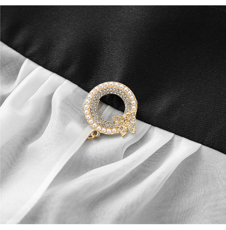 Váy liền nữ lụa phối satin organza tay ngắn thắt eo — Màu đen chi tiết 17