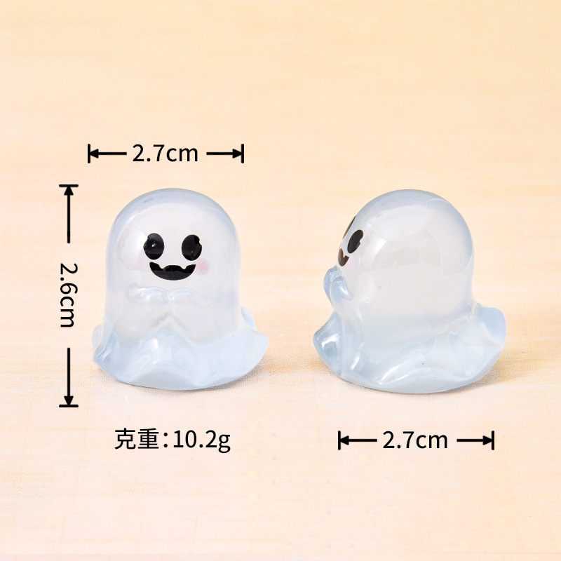 微景观可爱夜光小幽灵家居桌面摆件创意装饰娃娃屋树脂工艺品摆件|undefined