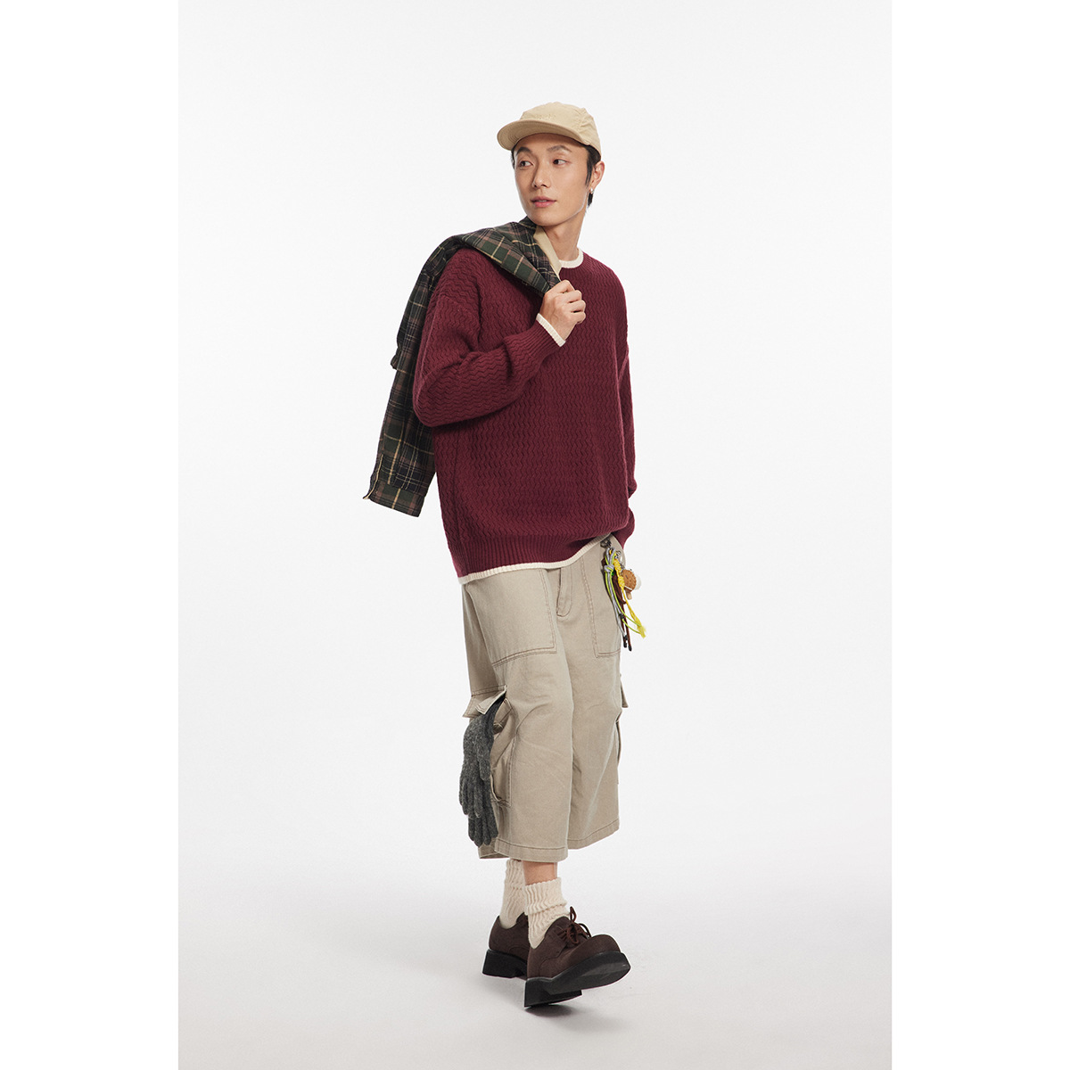 AIKAWASTREE maglione invernale da uomo in lana lavorato a maglia, versatile e ampio, tinta unita M9185_voghion.com