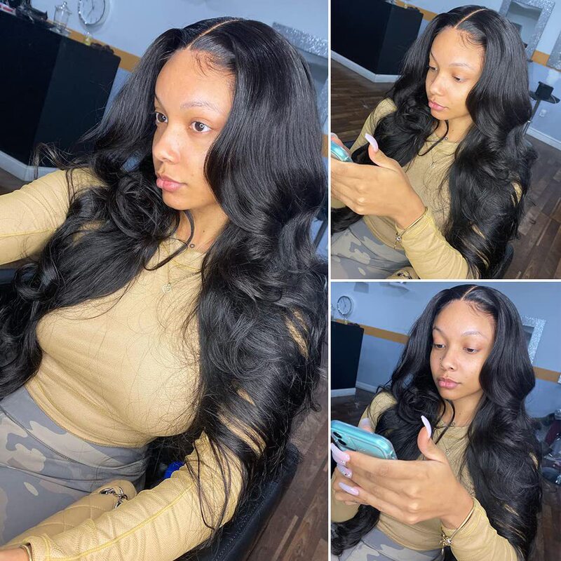 5*5 Lace Body Wave Human Hair Big Wave Real Hair Wig Foreign Trade Style Glue-Free Wig