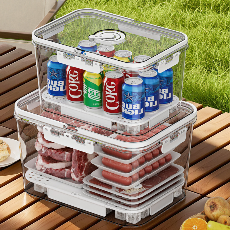 フルーツ弁当箱ポータブルキャンプピクニックモバイル小型冷蔵庫食品グレードポータブル鮮度保持ボックス密封された大型サイズ|undefined