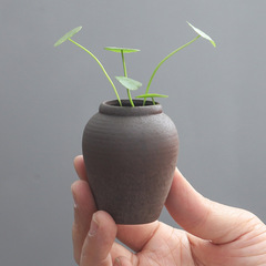 穴なしミニ水培花瓶陶磁器レトロ小缶オフィスデスクトップ緑植鉢植え食卓装飾置物