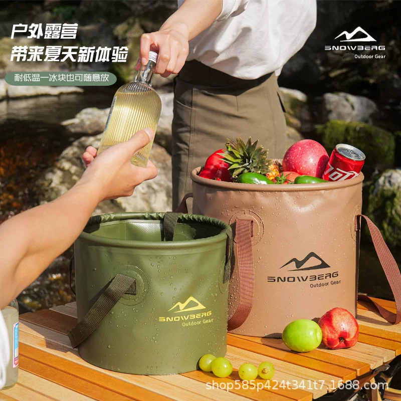 Handheld capacious universal bucket for camping