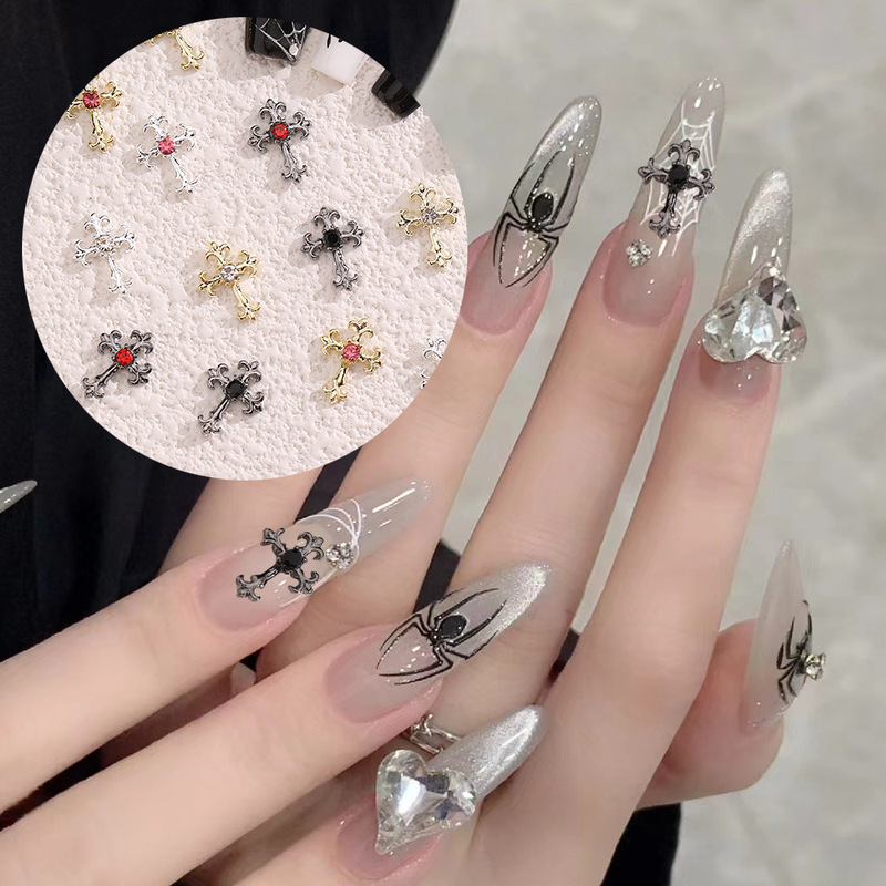 Cross-Border Dark Gothic Alloy Punk 3D Rhinestone Vintage Cross Nail Accessories Wholesale Nail Rhinestones Cross-Border Dark Gothic Alloy Punk 3D Rhinestone Vintage Cross Nail Accessories Wholesale Nail Rhinestones