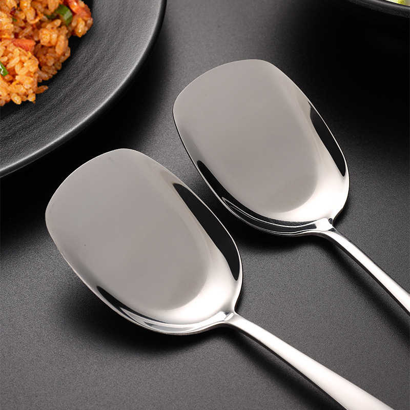 304 de acero inoxidable vajilla pública cuchara hogar cuchara Hotel buffet mango largo cuchara al por mayor