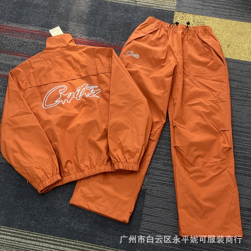 Crtz Tracksuit Street Hip-Hop Long Pants and Jacket Sports Suit European and American Celebrity Style Windbreaker for Men