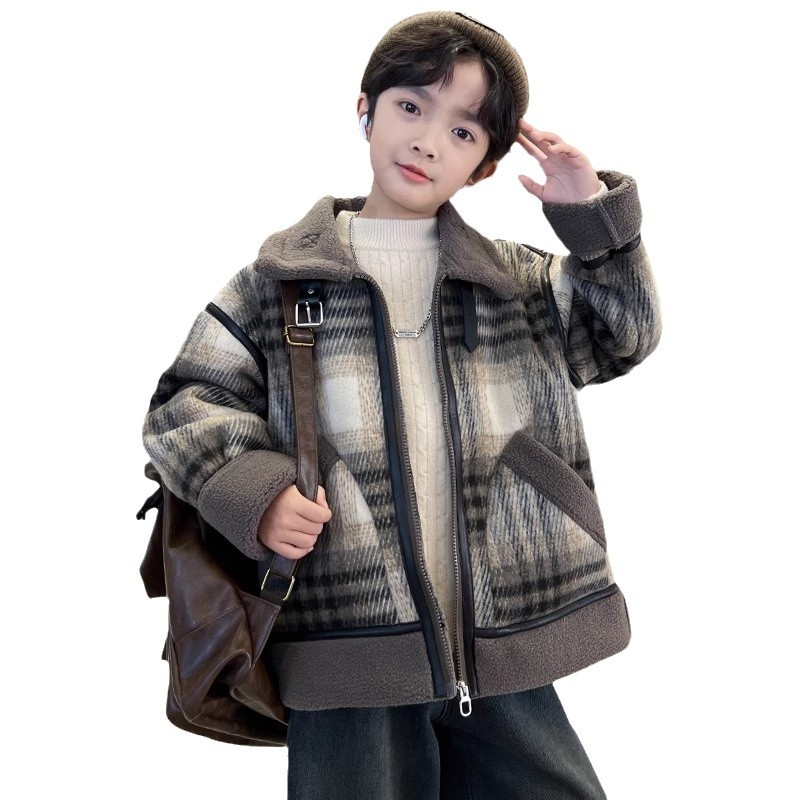 (2개) 아동복 소년 코트 소년의 상부 옷 새로운 두꺼운 기모 겨울면 패딩 코트 따뜻한 HUZHOU ZHILI