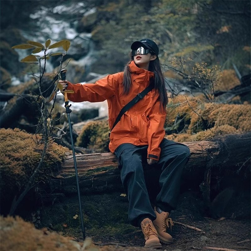 Orange Hard Shell Jacket for Small Women Spring Outwear Outdoor Hiking Windproof Fully Heat-Sealed Functional Jacket for Men Orange Hard Shell Jacket for Small Women Spring Outwear Outdoor Hiking Windproof Fully Heat-Sealed Functional Jacket for Men