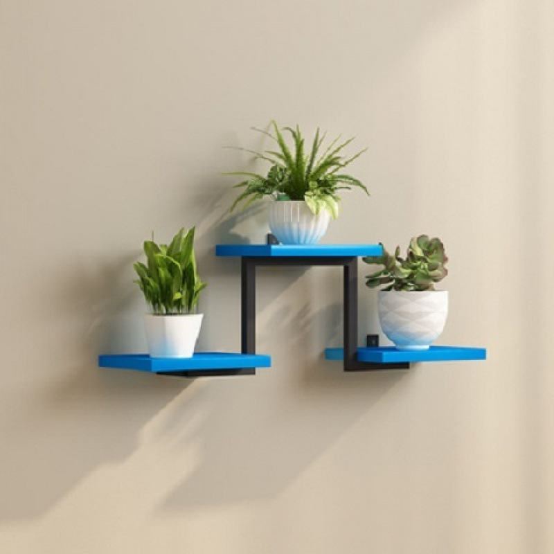 Estante de pared estante de flores decoración moderna simple partición de pared simple hierro forjado estante multicapa perforación