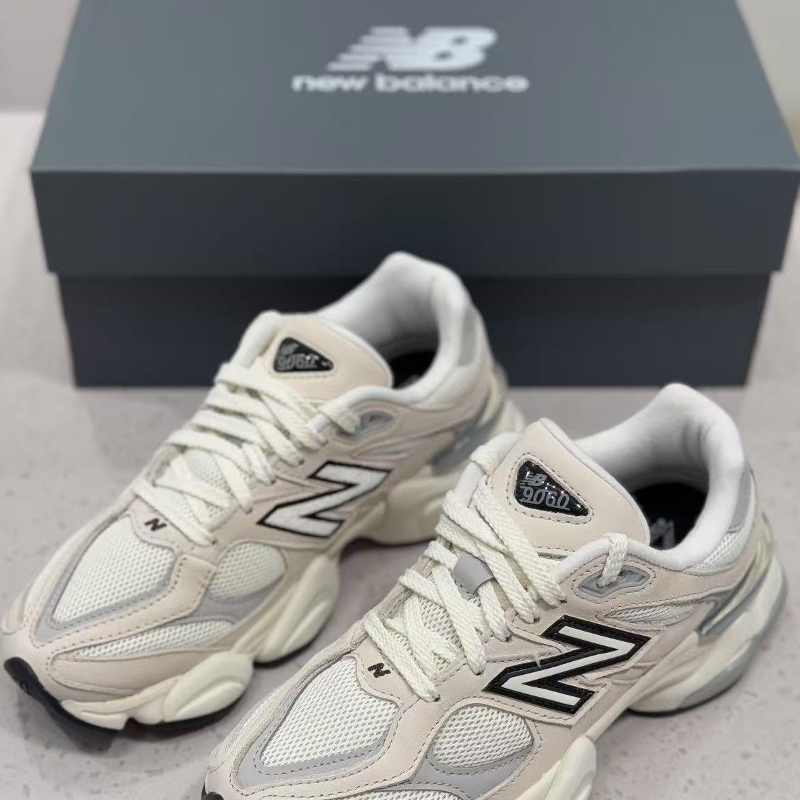 Putian Pure Original Nb9060 Dad Shoes Retro Comfortable Running Shoes Lightweight Thick-Soled Cushioning Black Technology Sports Shoes