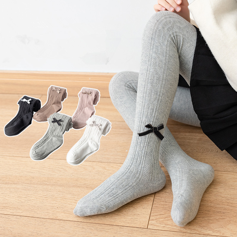 Autumn children's tights with bow