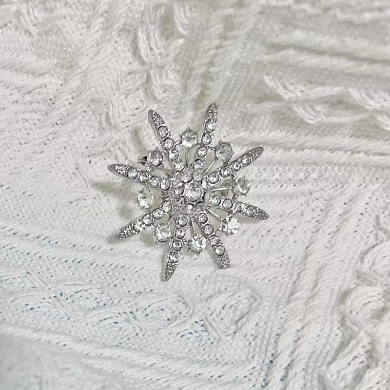 Broche homme en or avec étoile à huit branches, perles et blé, accessoire personnalisé pour femme_voghion.com