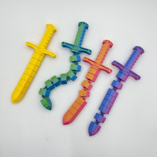 Cross-border 3D printing toy sword whip joint activities creative trick children's toys wholesale