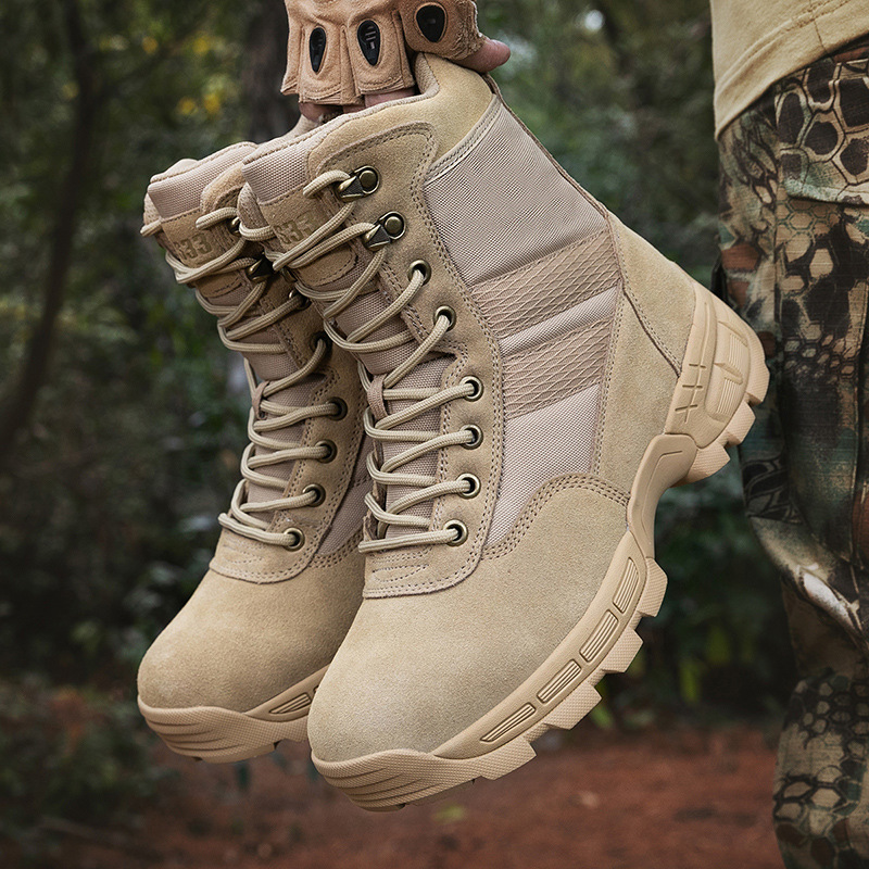 Botas de combate transfronterizas de tamaño grande para hombres al aire libre Botas de montaña Botas tácticas para hombres Botas de desierto Botas de hombre