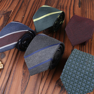Men's dress 7cm polyester cotton striped hand tie tie business trend fashion accessories trendy casual wholesale direct supply
