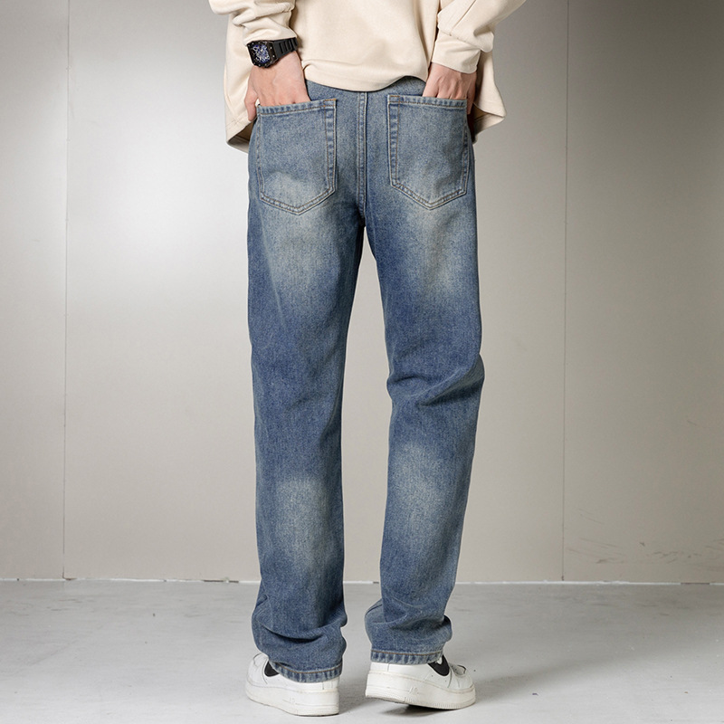 Pantalones de moda de la marca del todo-fósforo pantalones vaqueros de los hombres retro de la calle suelta pantalones con estilo 2023 Otoño e Invierno nuevos pantalones de los hombres