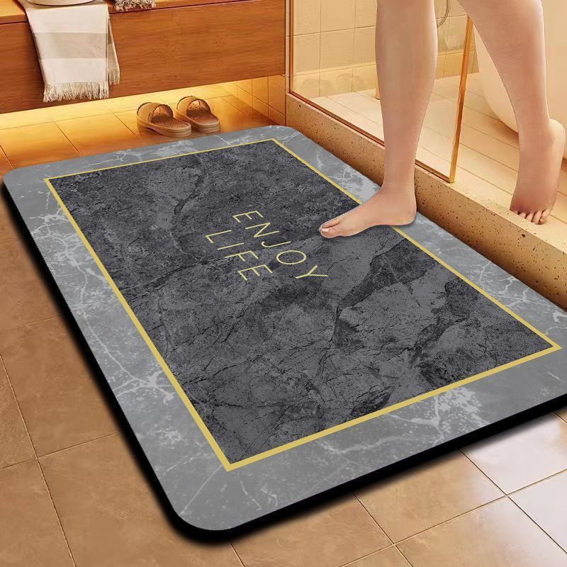 Alfombrilla minimalista para baño de barro de diatomeas Alfombrilla antideslizante para baño de estilo nórdico Alfombrilla ligera resistente a las manchas en forma de diamante de lujo