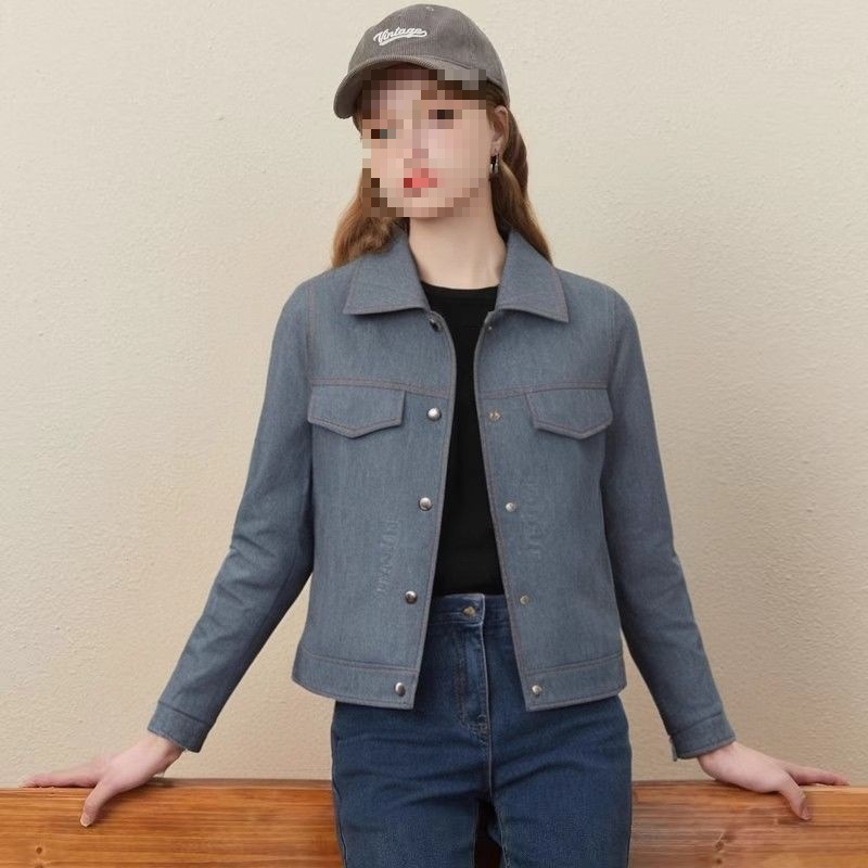 Spring and Autumn New Style Small Leather Jacket for Women, Loose Short Leather Jacket for Small People, Fashionable Motorcycle Jacket