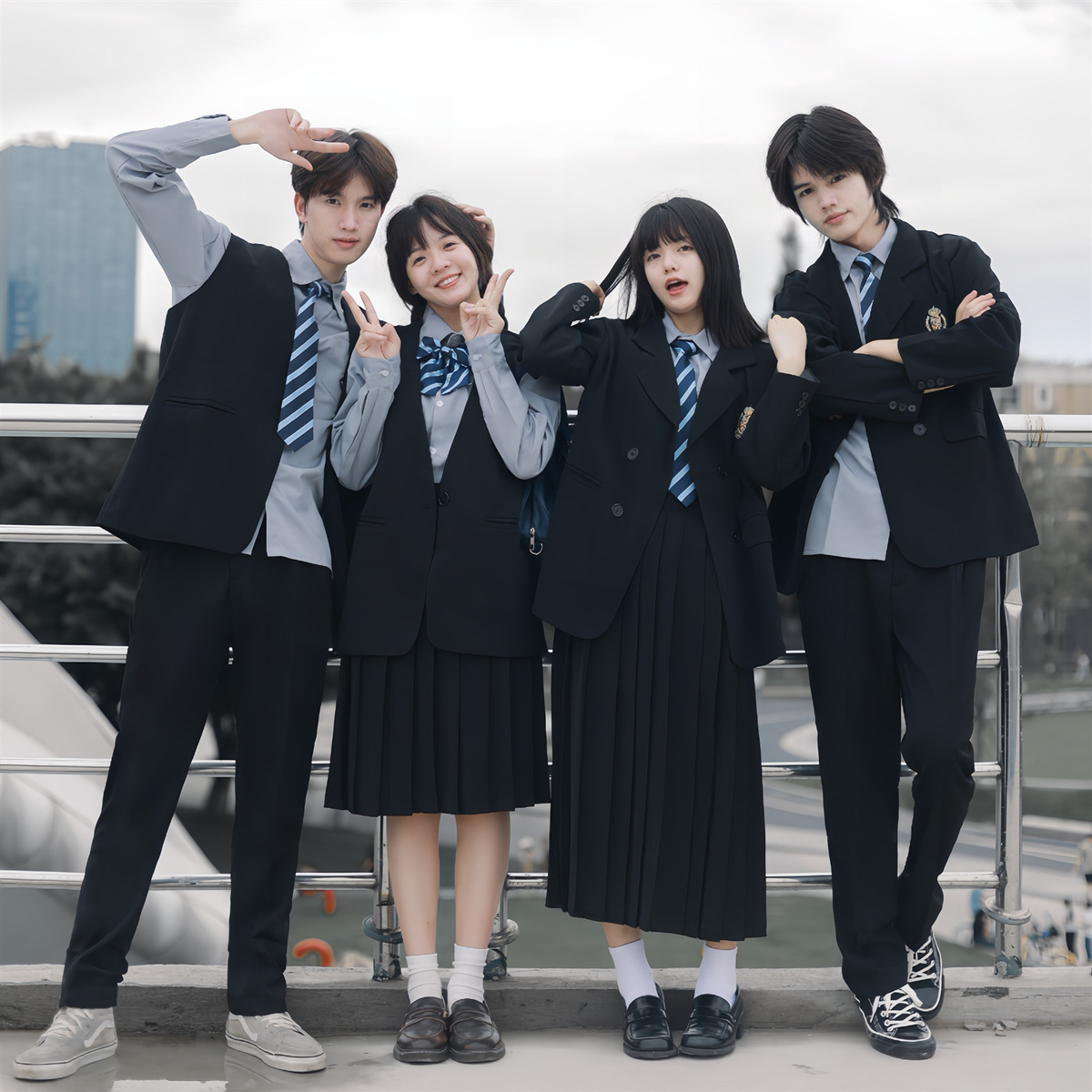 Junior and Senior High School student graduation class uniform suit British college style school uniform autumn sports chorus recitation performance uniform