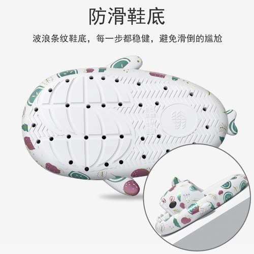 Cross-border sports shark cool flip-flops for women summer new EVA light insole feel comfortable home slippers shower slippers for men