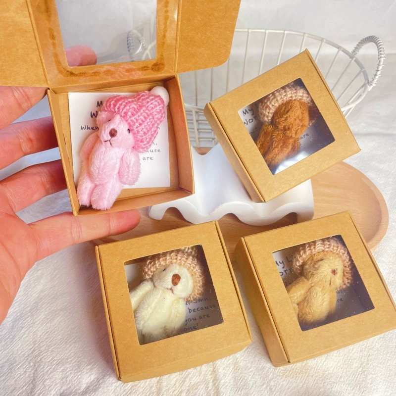 Mini Plush Teddy Bear in Box跨境口袋泰迪熊迷你毛绒熊盒装礼物