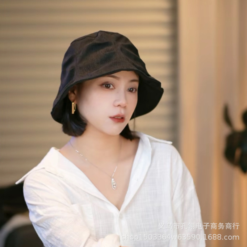 韩系复古美拉德渔夫帽女秋冬新款气质显脸小盆帽百搭褶皱遮阳帽子|undefined
