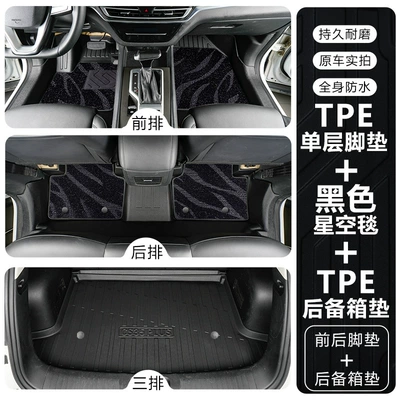 Modelə uyğun ayaqaltı — driver's side floor mat - changan-cs3512-18-models-tpe-floor-mat-upgrade-package-with-threshold-guards-tpe-floor-mats-black-starry-sky-carpet-trunk-mat
