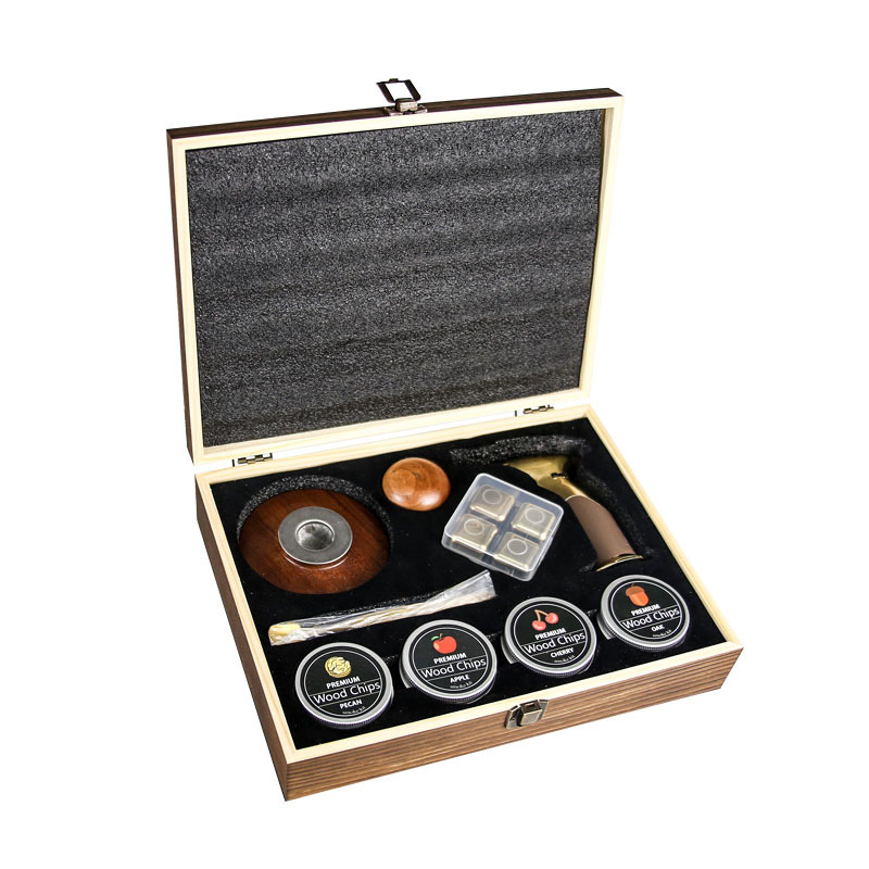 칵테일 훈제 나무 상자 세트
