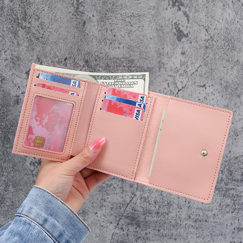 Factory direct sales  Korean version new women's wallet short creative fashion wallet simple buckle coin purse