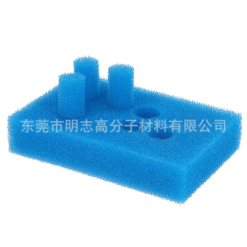 空心试剂试管瓶口透气防尘过滤棉柱 钻管线切割蓝色过滤海绵柱子